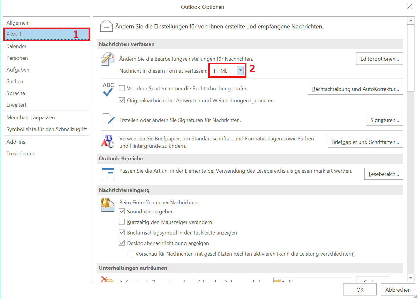 E Mail Format Einstellen Hochschulrechenzentrum Technische