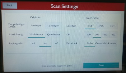 Scan Optionen