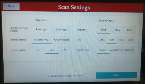 Scan Optionen