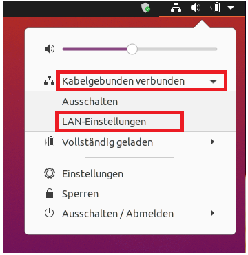 Netzwerk Einstellung 1. Schritt