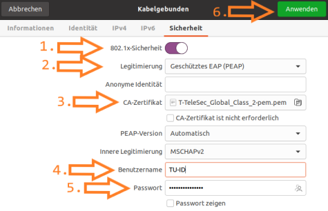 Netzwerk Einstellung 3. Schritt
