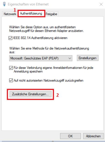 W10 Authentifizierungsmethode