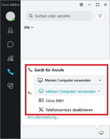 Einstellung - Meinen Computer verwenden
