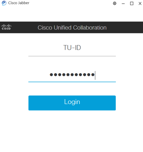 Cisco Jabber - Anmeldefenster