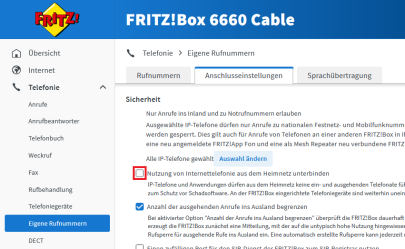 FritzBox - IP Telefonie