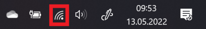 WLAN Symbol unten in der Windows Taskleiste