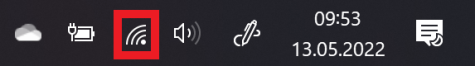 WLAN Symbol unten in der Windows Taskleiste