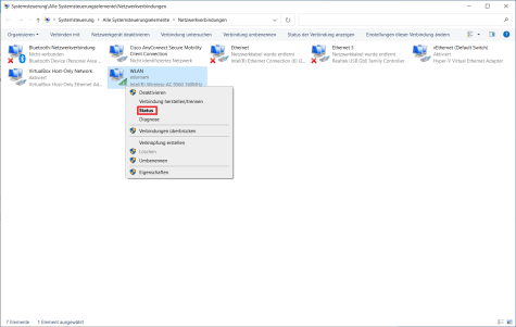 Sreenshot WLAN Status
