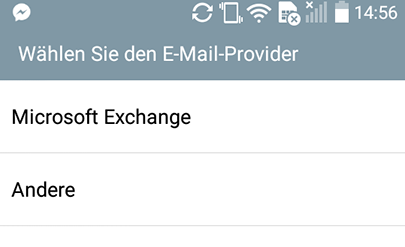 Einrichten der Linux-Mailbox unter Android - Schritt 1: "Andere" wählen