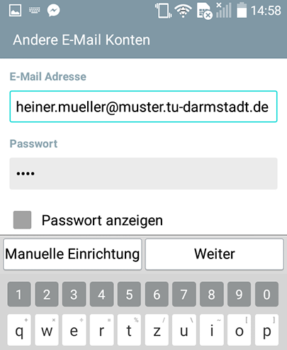 Einrichten der Linux-Mailbox unter Android - Schritt 2: