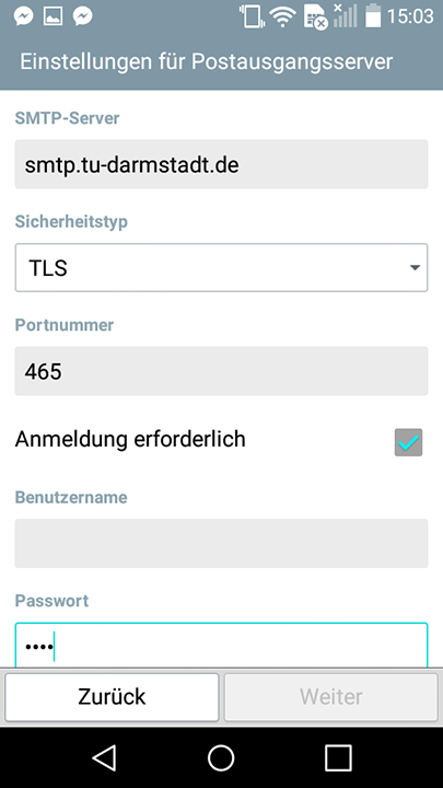 Einrichten der Linux-Mailbox unter Android - Schritt 5