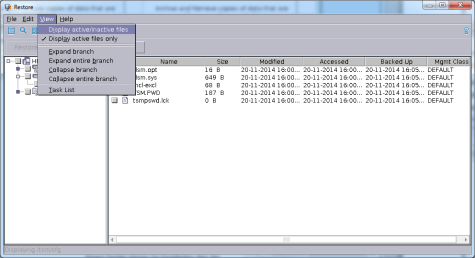 Screenshot: Restore - Schritt 3
