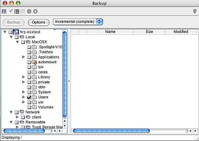 Screenshot: Backup unter macOS - 2