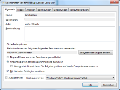 Screenshot: Allgemeine Einstellungen