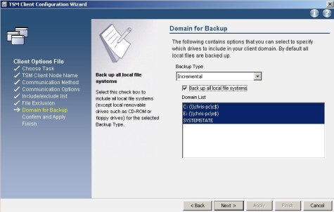 Screenshot: Konfiguration unter Windows
