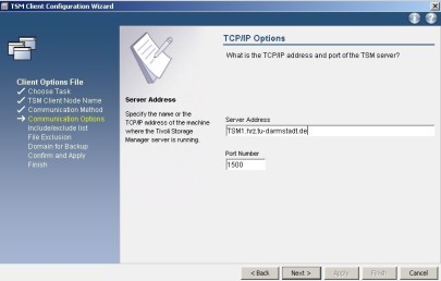 Screenshot: Konfiguration unter Windows