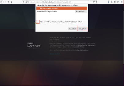 Screenshot Workspace-App_Ubuntu-Citrix-Receiver-Markierung_Launcher-Link_oeffnen