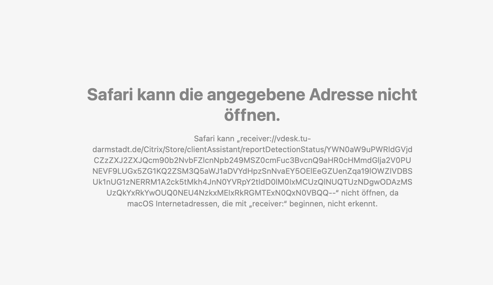 Safari kann die angegebene Adresse nicht öffnen. Hochschulrechenzentrum TU Darmstadt